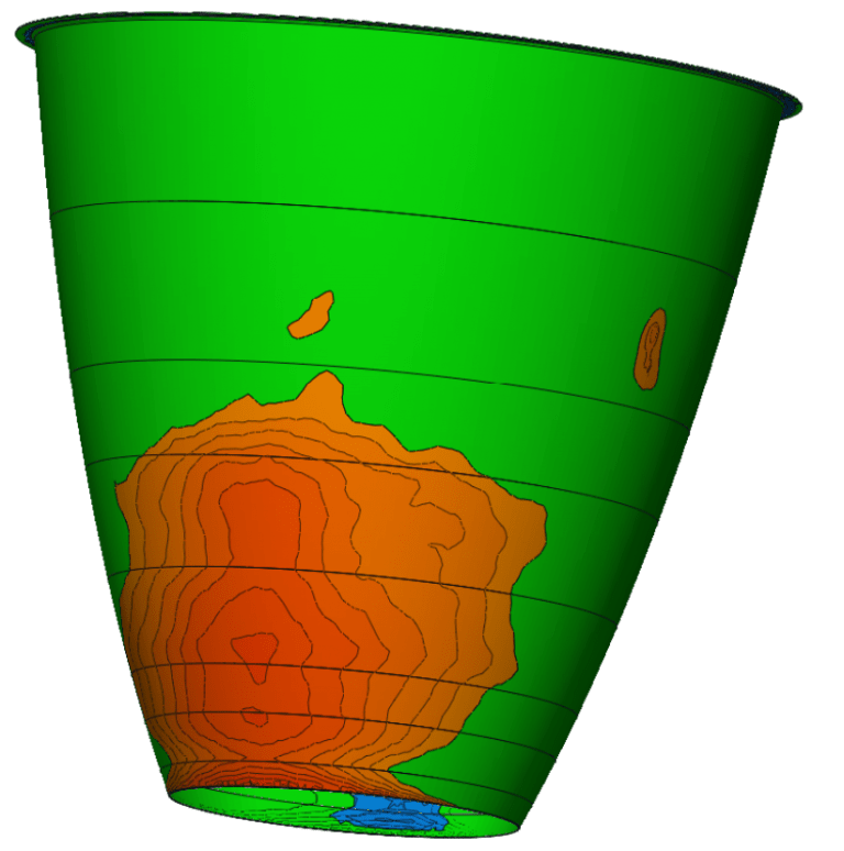 Wanddicken Bestimmung mit dem 3D-Scanner