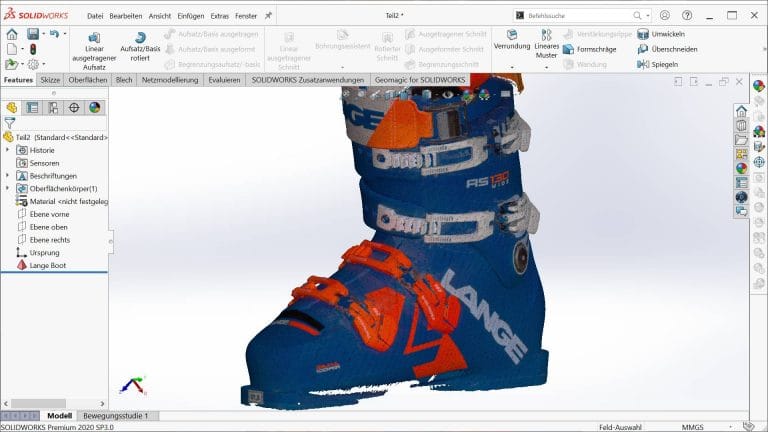 Farbiger 3D-Scan